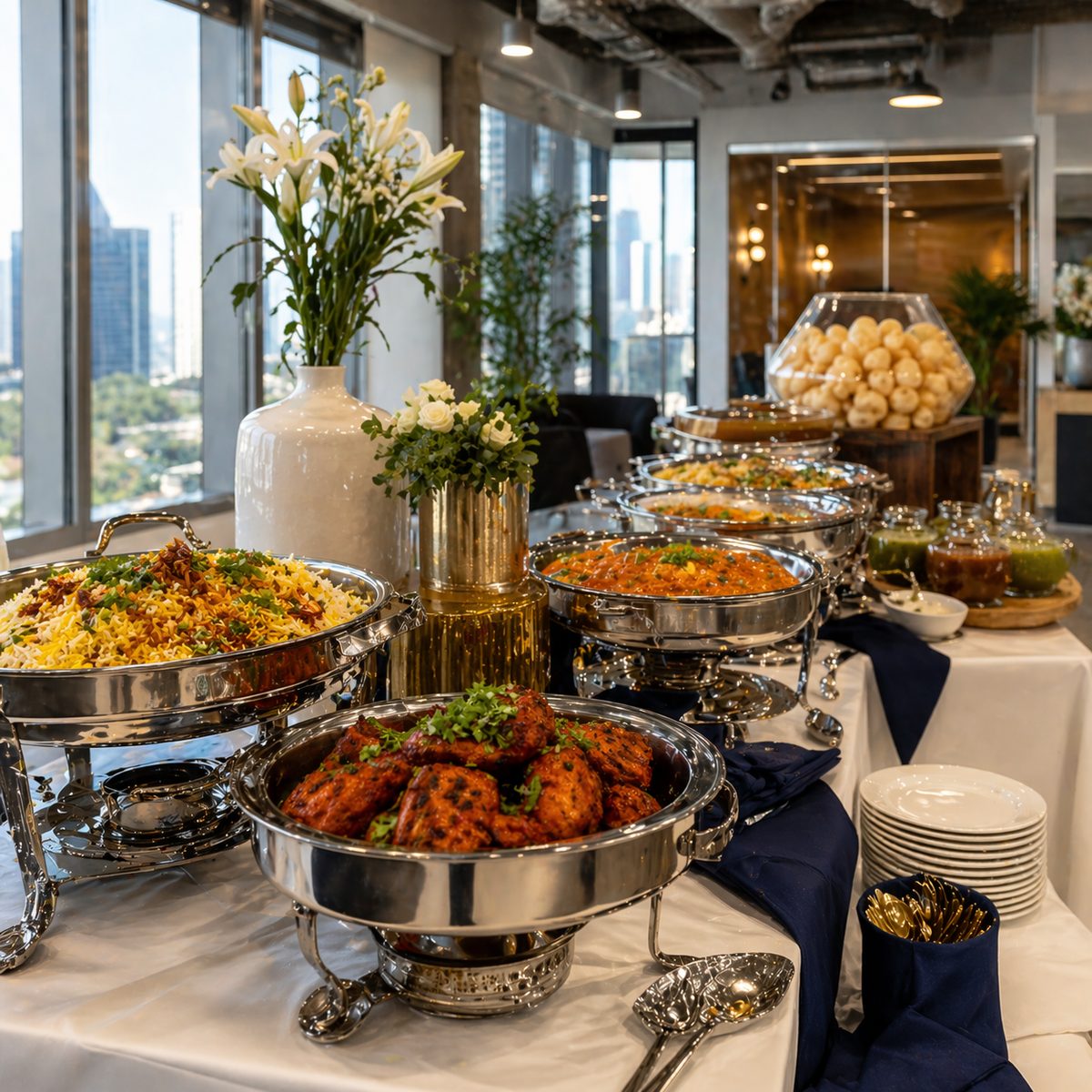 Biryani House catering buffet spread