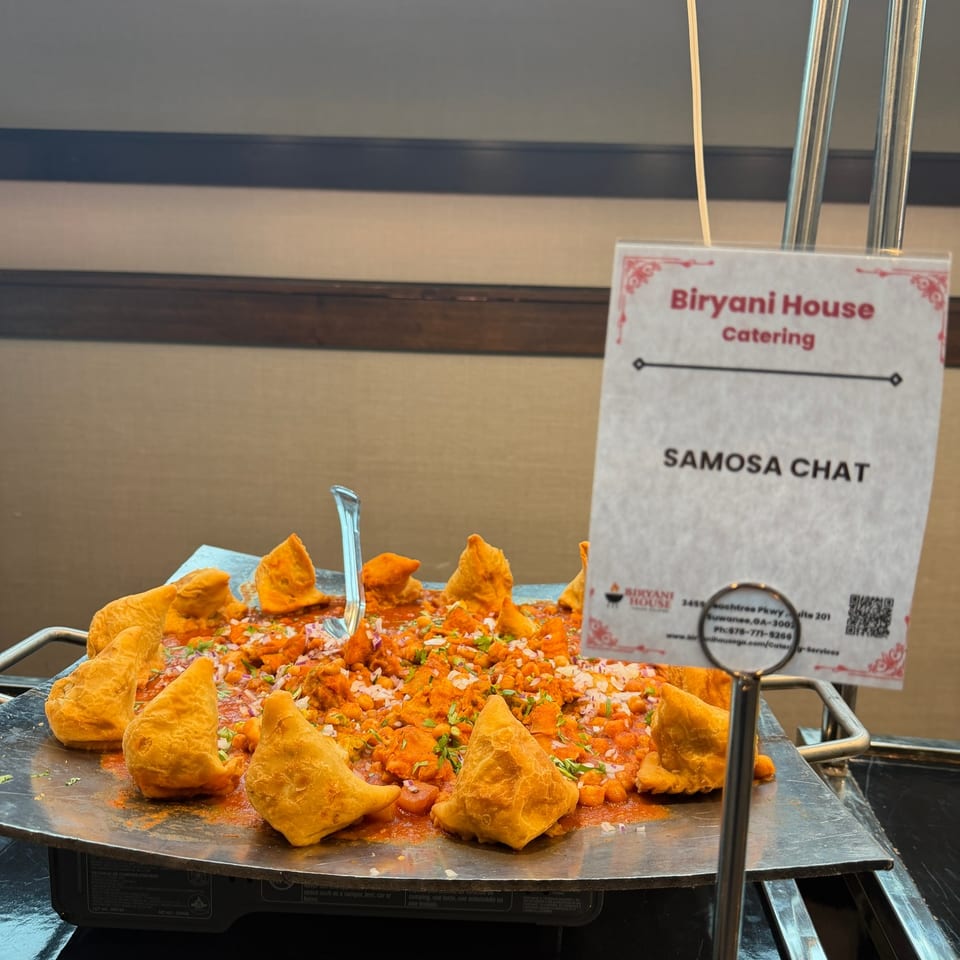 Samosa chaat catering station